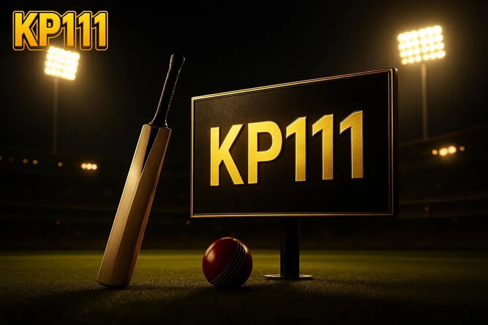 KP111 cricket betting โ a cricket stadium at night with floodlights and a scoreboard glowing gold KP111 cricket betting โ a cricket stadium at night with floodlights and a scoreboard glowing gold